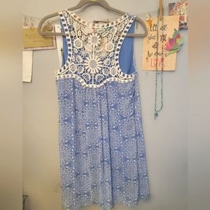 Bohemian Sundress or Beach Cover. Lightweight with crochet back, size S.